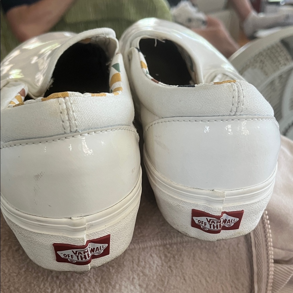 Vans White Slip-On Loafers 10 - Picture 8 of 11
